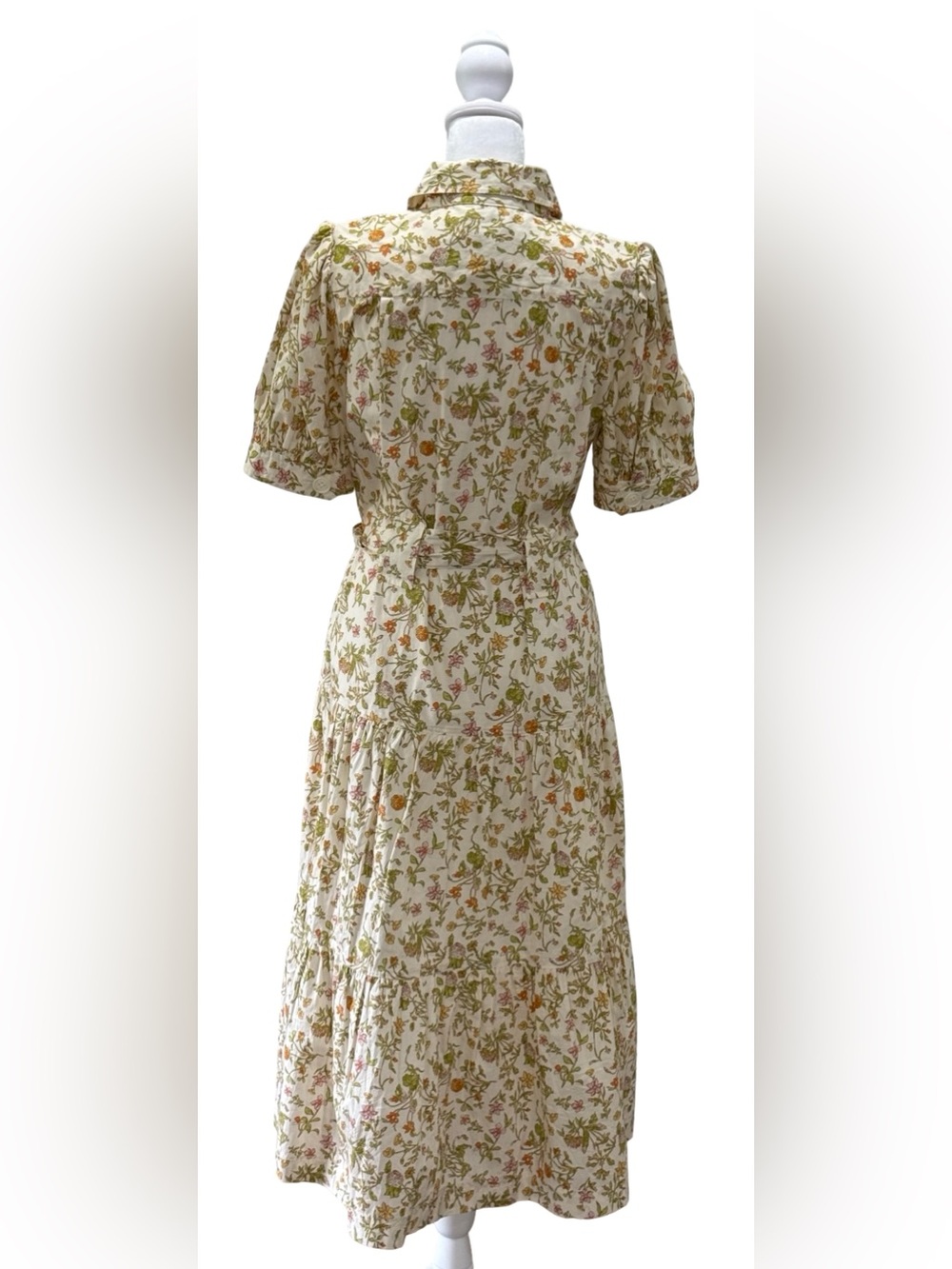 NWT Derek Lam 10 Crosby Buffy Utility Floral Midi Dress Puff Sleeve Size 6 - Picture 6 of 13